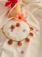 Malarvizhi Floral Kemp Necklace Set | Antique Gold Traditional Jewellery - Malarvizhi Floral Kemp Necklace Set | Antique Gold Traditional Jewellery (1)