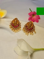 Ganesha Jadau Pearl Stud Earrings - Ganesha Jadau Pearl Stud Earrings (1)