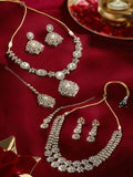 Antique Gold Peacock Necklace Set with Jhumka Earrings